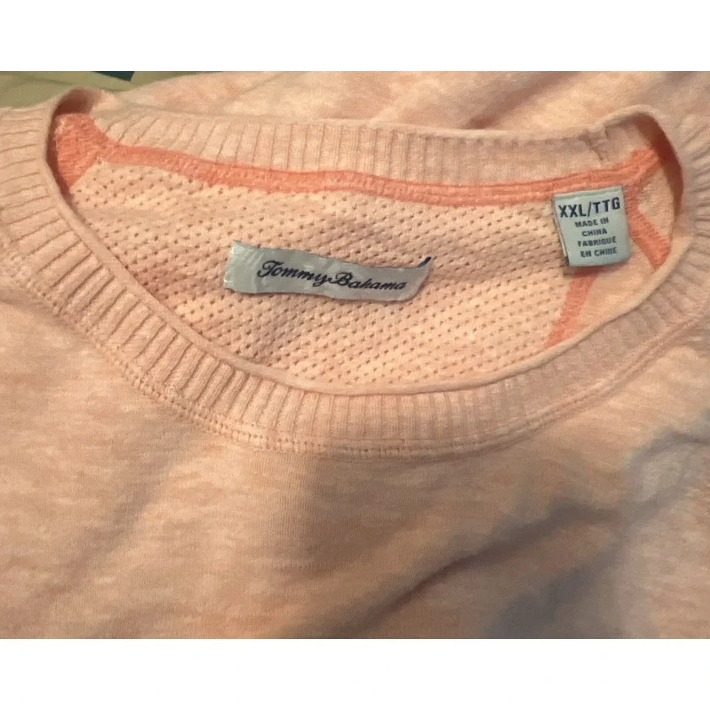 Tommy‎ Bahama Men's Long Sleeve Crew Neck Sweater Salmon Peach Casual Pullover